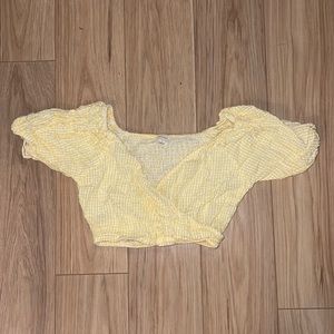 Yellow & White Smocked Crop Top TBD T
